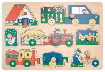 Woody - Puzzle na doštičke "Poľnohospodárske stroje"