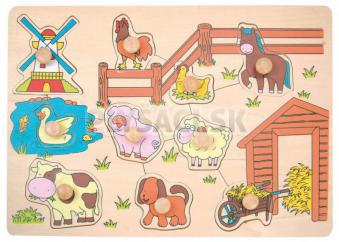 Woody - Puzzle na doštičke "Zvieratá od mlyna"