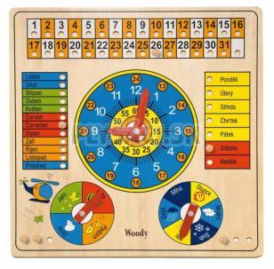 Woody - Viacúčelový kalendár s hodinami a barometrom