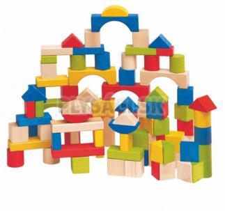 Woody - Stavebnica kocky MIX, 100 dielov