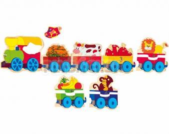 Woody - Puzzle tvarové "Mašinka"