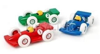 BRIO - Pretekárske auto červené, zelené, modré