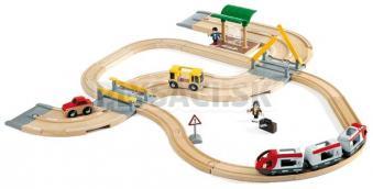 BRIO - Vláčkodráha s os. vlakom, závorami a prejazdom