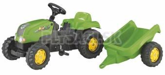 Rolly Toys - Šliapací traktor Rolly Kid s vlečkou - zelený