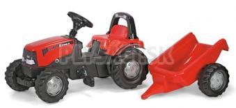 Rolly Toys - Šliapací traktor Rolly Kid Case s vlečkou, červený