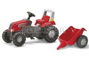 Rolly Toys - Šliapací traktor Rolly Junior s vlečkou červený akčný