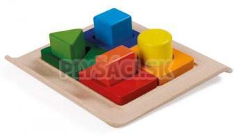 Plan Toys EKO - doska na určovanie geometrických tvarov