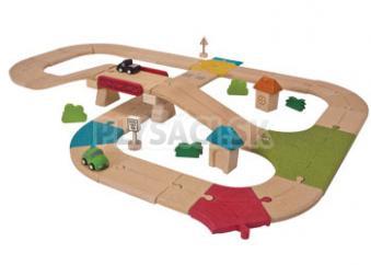 Plan Toys EKO - vláčikodráha, alebo cesty s mostom