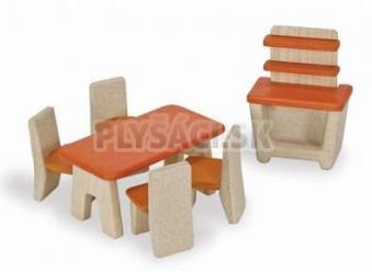 Plan Toys EKO - nábytok jedálenský kút do domčeka