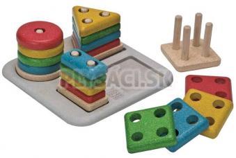 Plan Toys EKO - doštička na triedenie geometrických tvarov