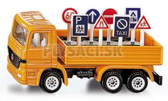 SIKU Blister - Nákladné vozidlo s dopravnými značkami