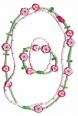 Woody - Súprava dvojitý náhrdelník a náramok - Kvety
