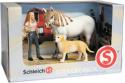 Schleich - Set - Dievčina, andalúzska kobyla, labrador