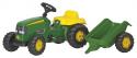 Rolly Toys - Šliapací traktor Rolly Kid J.Deere s vlečkou - zelený