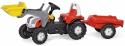 Rolly Toys - Šliapací traktor Rolly Kid Steyer s vlečkou-červený
