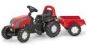 Rolly Toys - Šliapací traktor Rolly Kid Valtra s vlečkou červený