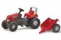 Rolly Toys - Šliapací traktor Rolly Junior s vlečkou červený akčný