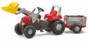 Rolly Toys - Šliapací traktor Rolly Junior s nakladačom a prívesom