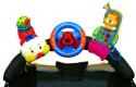 K's Kids - 3 veselé hračky na prichytenie suchým zipsom (telefón, volant, stonožka)